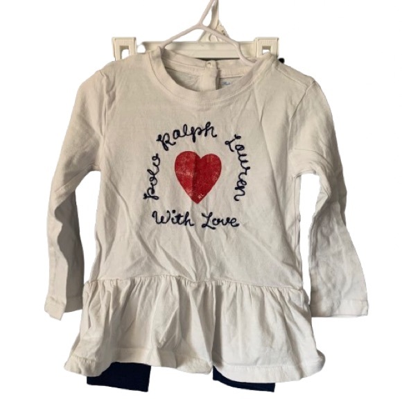 Polo by Ralph Lauren Kids Long Sleeve Top & Leggings Set - Picture 1 of 6